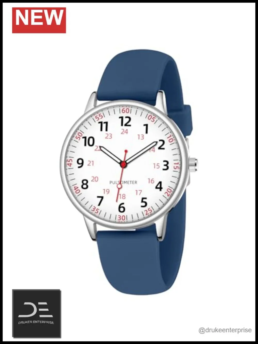 Waterproof Analog Silicone Nursing Watch with Second Hand
